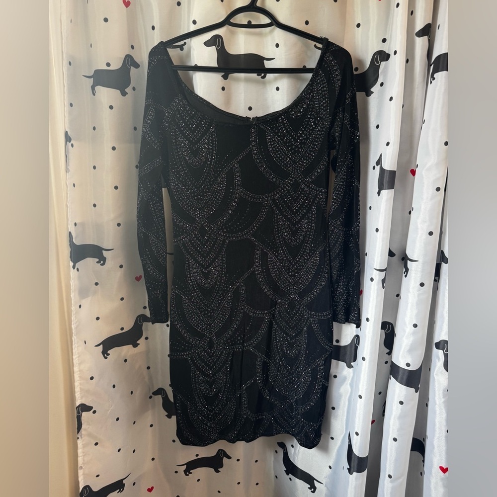 Le Chateau Black Long Sleeve Bodycon Dress